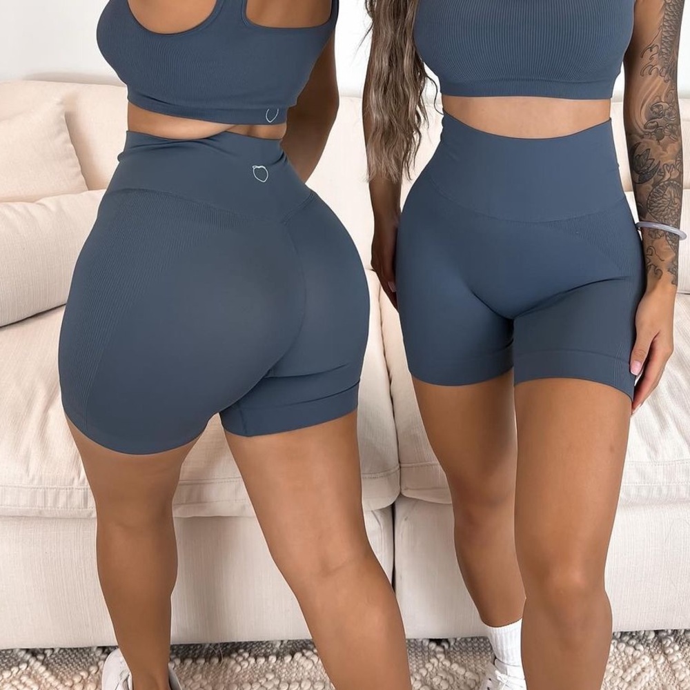 Grey Biker Workout Shorts